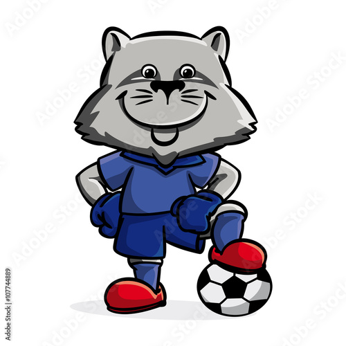 The raccoon soccer player