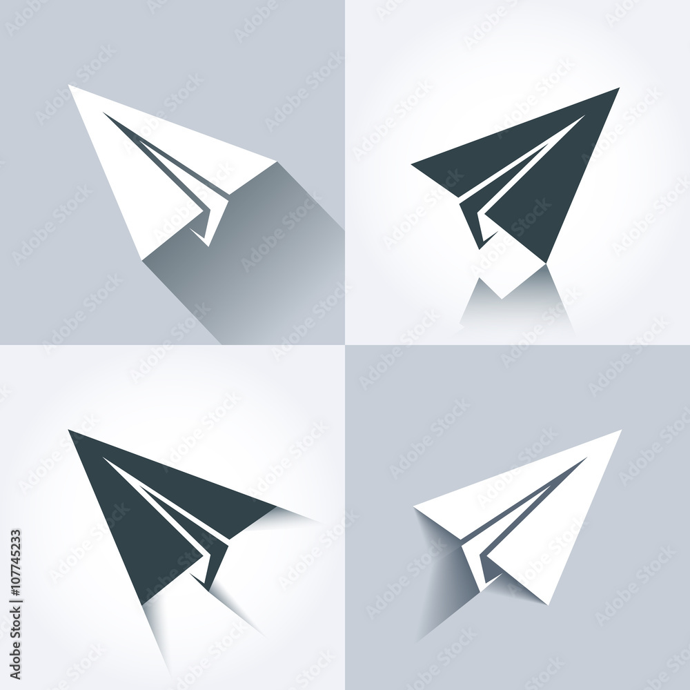 Vector paper plane icons. Paper plane elements Vector paper plane icons. Paper plane elements