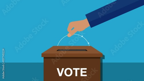 Various vote hand to a ballot box(included alpha) photo