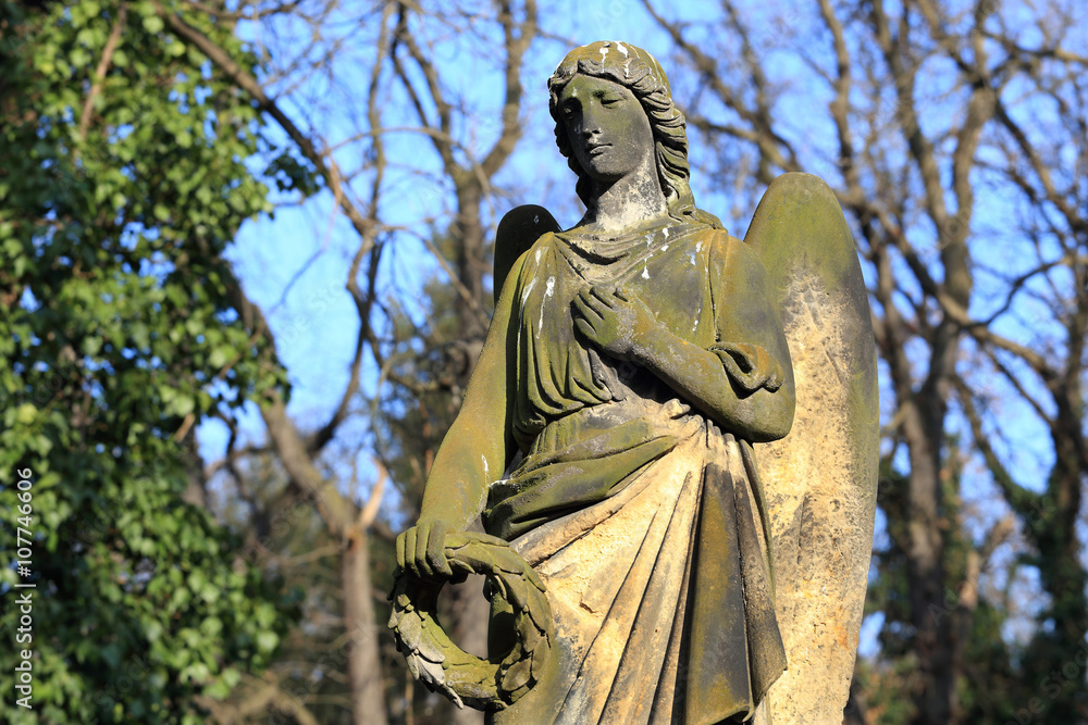 Historic Angel from the old Prague Cemetery, Czech Republic
