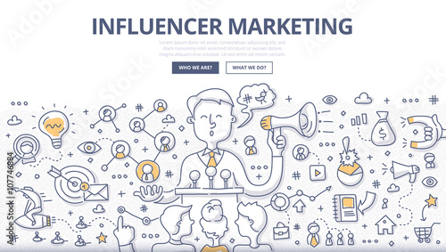 Influencer Marketing Doodle Concept