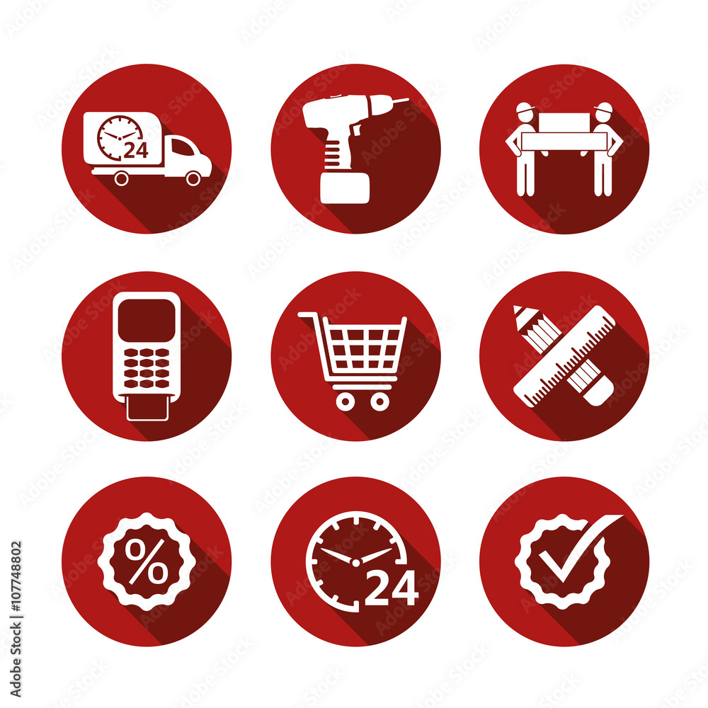 Basic vector simple shopping icons Basic vector simple shopping icons