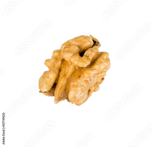 Kernel walnut isolated on the white background closeup.