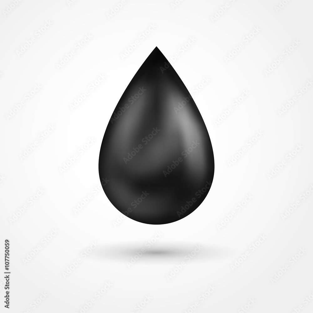 Black shiny drop of oil. Petroleum icon Black shiny drop of oil. Petroleum icon