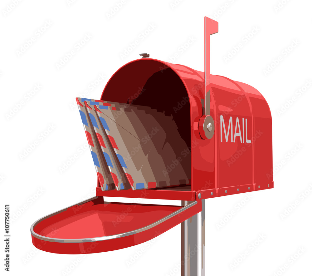 Open mailbox with letter Open mailbox with letter
