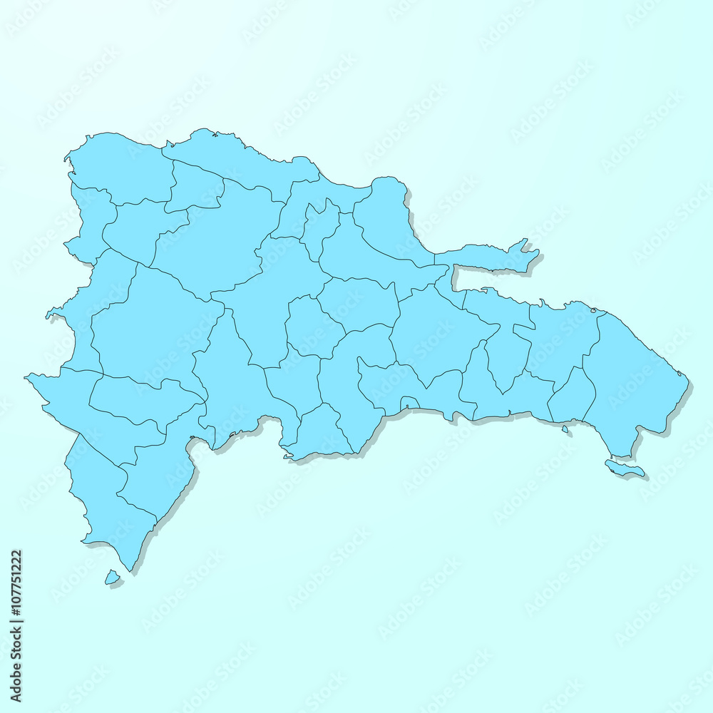 Obraz premium Dominican Republic blue map on degraded background vector