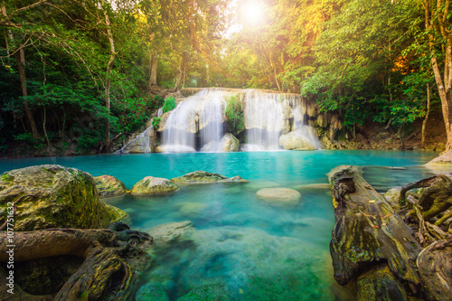 Fototapeta Naklejka Na Ścianę i Meble -  Erawan waterfall in Kanchanaburi, Thailand