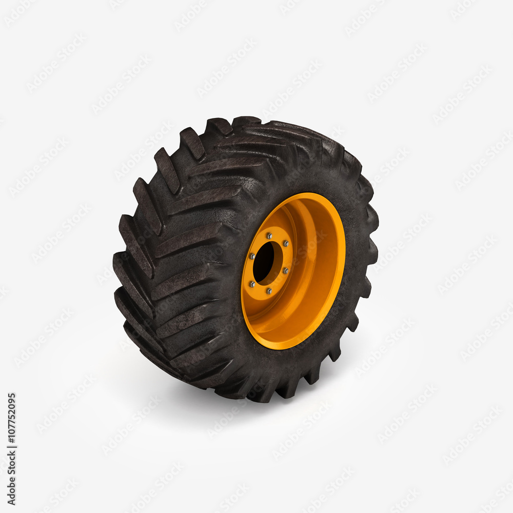 Off-road wheel isolated on white background. 3D illustration. Off-road wheel isolated on white background. 3D illustration.