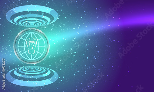 Vector abstract background with circular objects and bulb icon