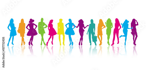 Silhouettes femmes-couleurs