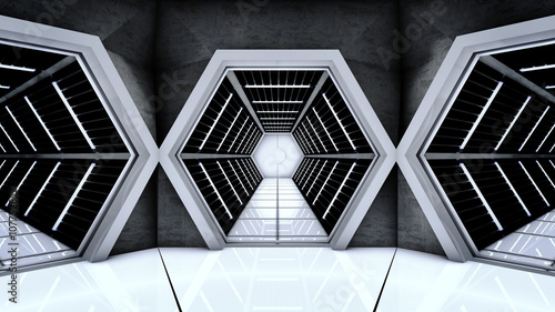 Space station hallway tunnels