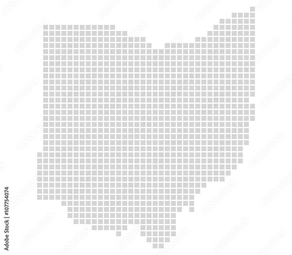 Pixelkarte Bundesstaat USA: Ohio
