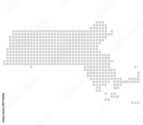 Pixelkarte Bundesstaat USA: Massachusetts