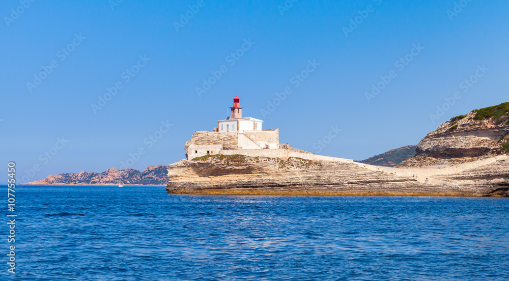 Corsica. Entrance to Bonifacio port, France