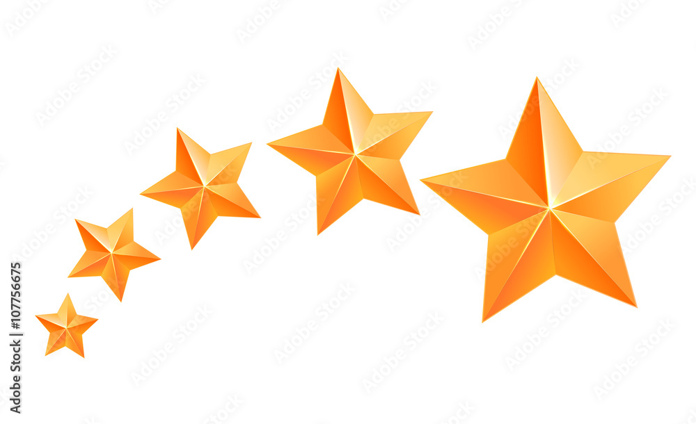 Realistic gold star on white Royalty Free Vector Image