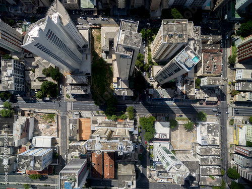 Canvas Print Top View of Skyscrapers in a Big City