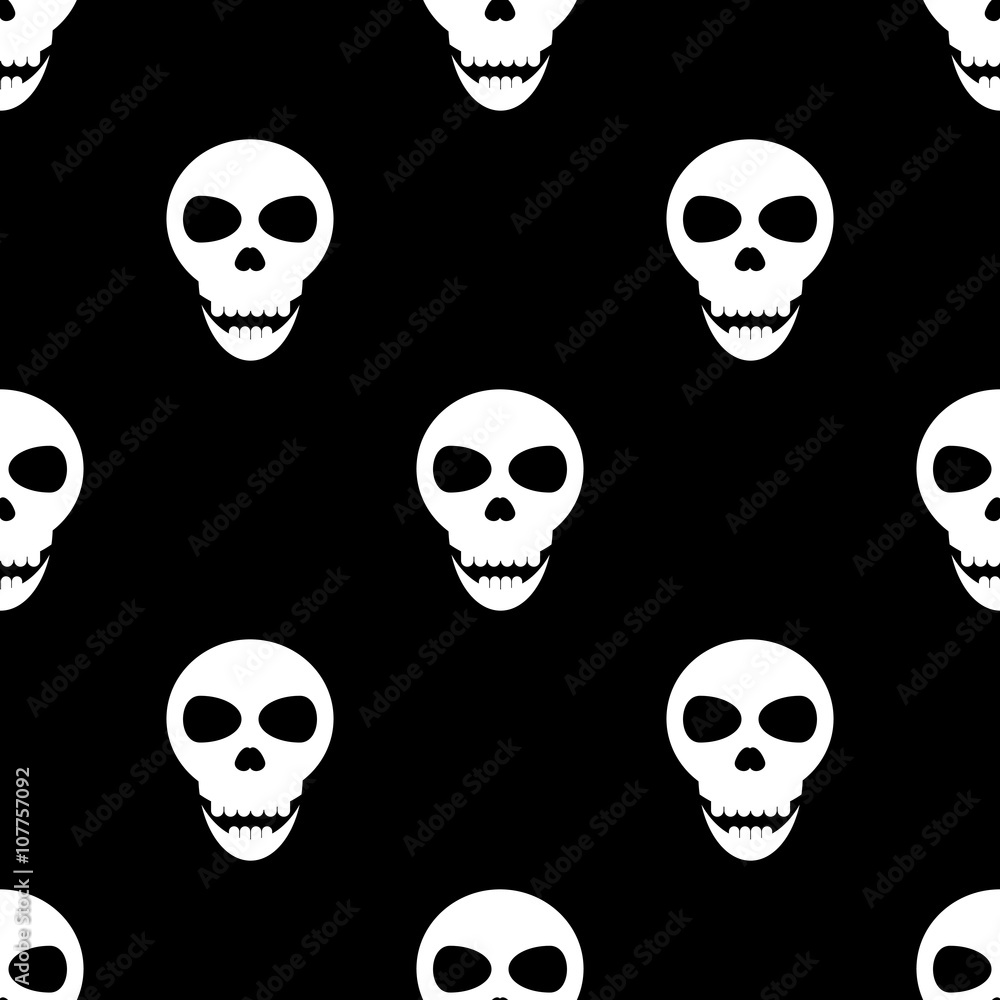 Seamless pattern with skulls on a black background Seamless pattern with skulls on a black background