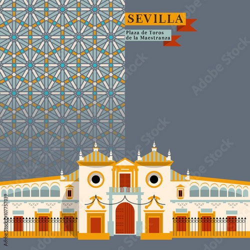 Plaza de Toros de la Maestranza. Sights of Seville. Andalusia, S