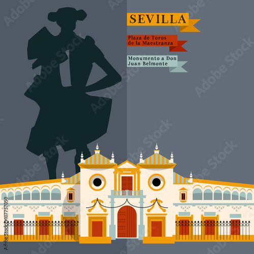 Plaza de Toros de la Maestranza. Monumento a Don Juan Belmonte.