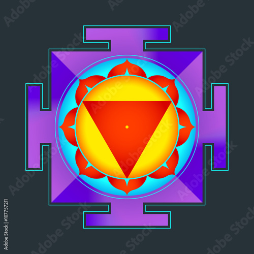 colored Tara yantra illustration.