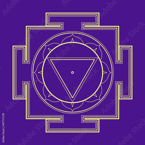 monocrome outline Tara yantra illustration.
