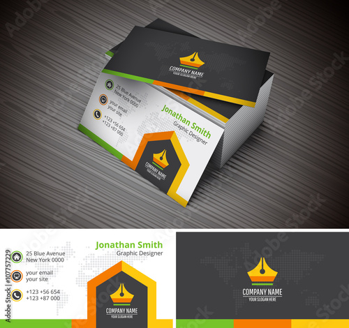 Business card. File contains text editable AI, EPS10,JPEG and free font link.