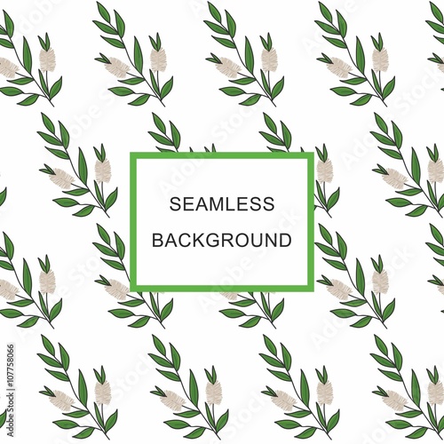 Seamless background Tea tree branch with flowers