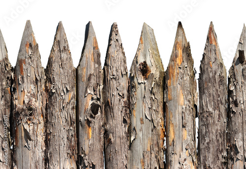 Εκτύπωση καμβά Stockade wooden fence seamless pattern isolated on white background