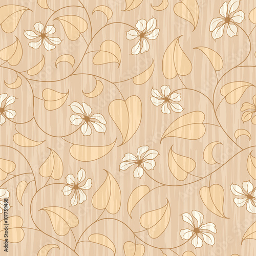 abstract beige floral seamless background