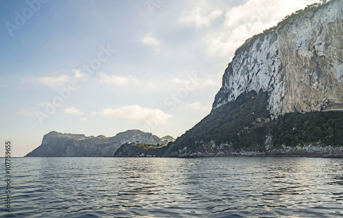 Nature landscape. Around the Island of Capri in a trip with boat.