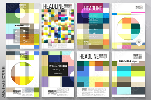 Set of templates for brochure, flyer or booklet. Abstract colorful business background, modern stylish vector texture