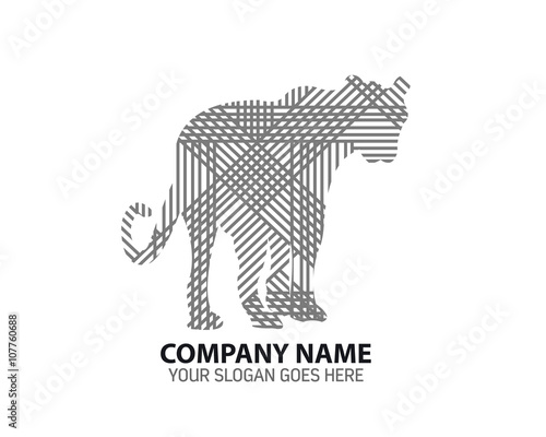 Fototapeta Naklejka Na Ścianę i Meble -  Line Silhouette Tiger Vector Logo Icon