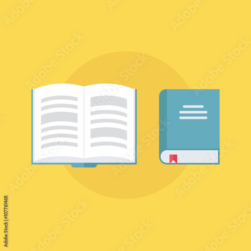 Book icons. Flat design style vector illustration.