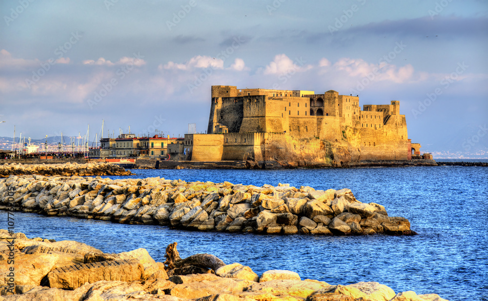 Castel dell'Ovo, a medieval fortress in the bay of Naples