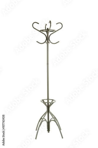 Metal coat rack isolated on a white