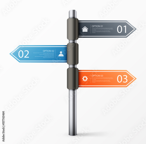Modern road sign design template for infographics
