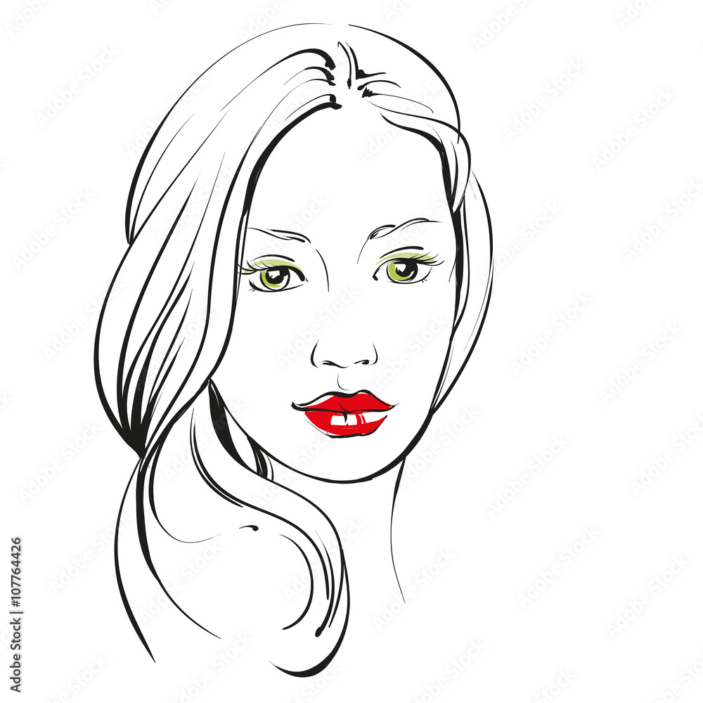 beautiful woman face hand drawn vector llustration sketch beautiful woman face hand drawn vector llustration sketch