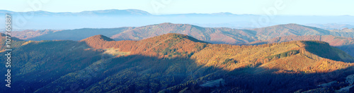 Autumn morning mountain panorama.