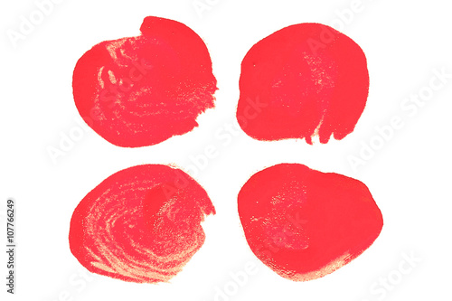 Vector grunge red paint brush strokes collection.