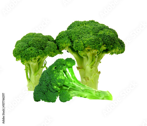 Fresh organic Broccoli standing up and lying down