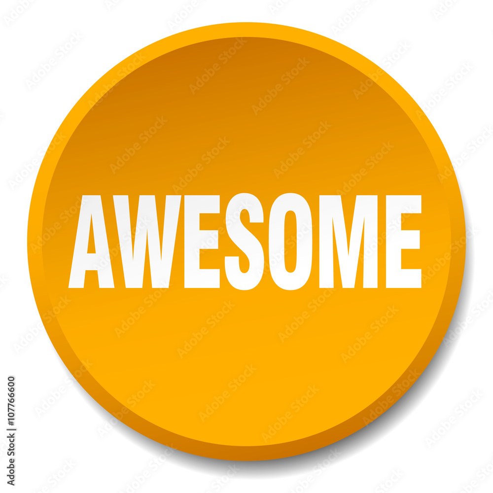 awesome orange round flat isolated push button awesome orange round flat isolated push button