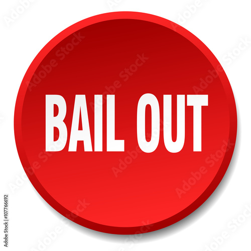 bail out red round flat isolated push button