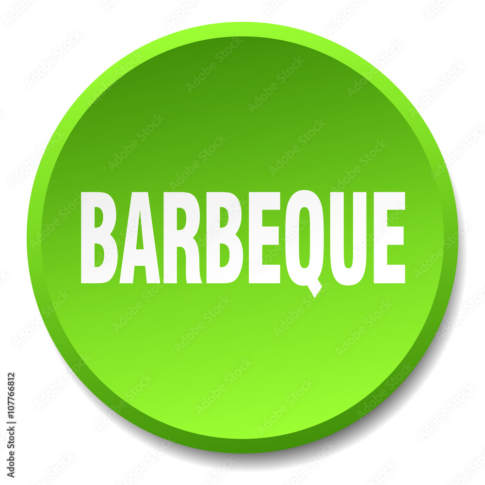 barbeque green round flat isolated push button barbeque green round flat isolated push button