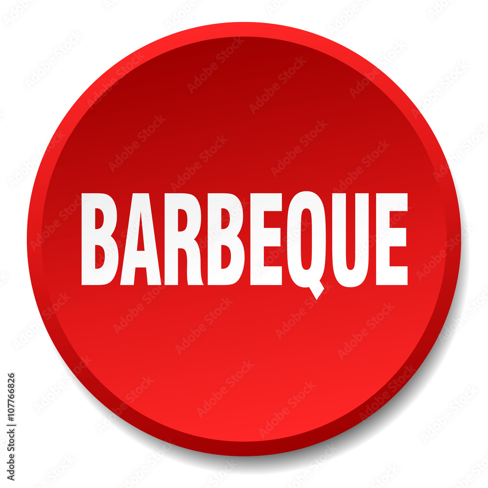 barbeque red round flat isolated push button barbeque red round flat isolated push button