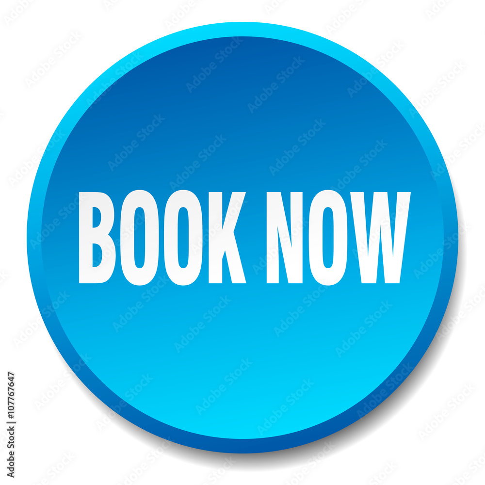 book now blue round flat isolated push button book now blue round flat isolated push button