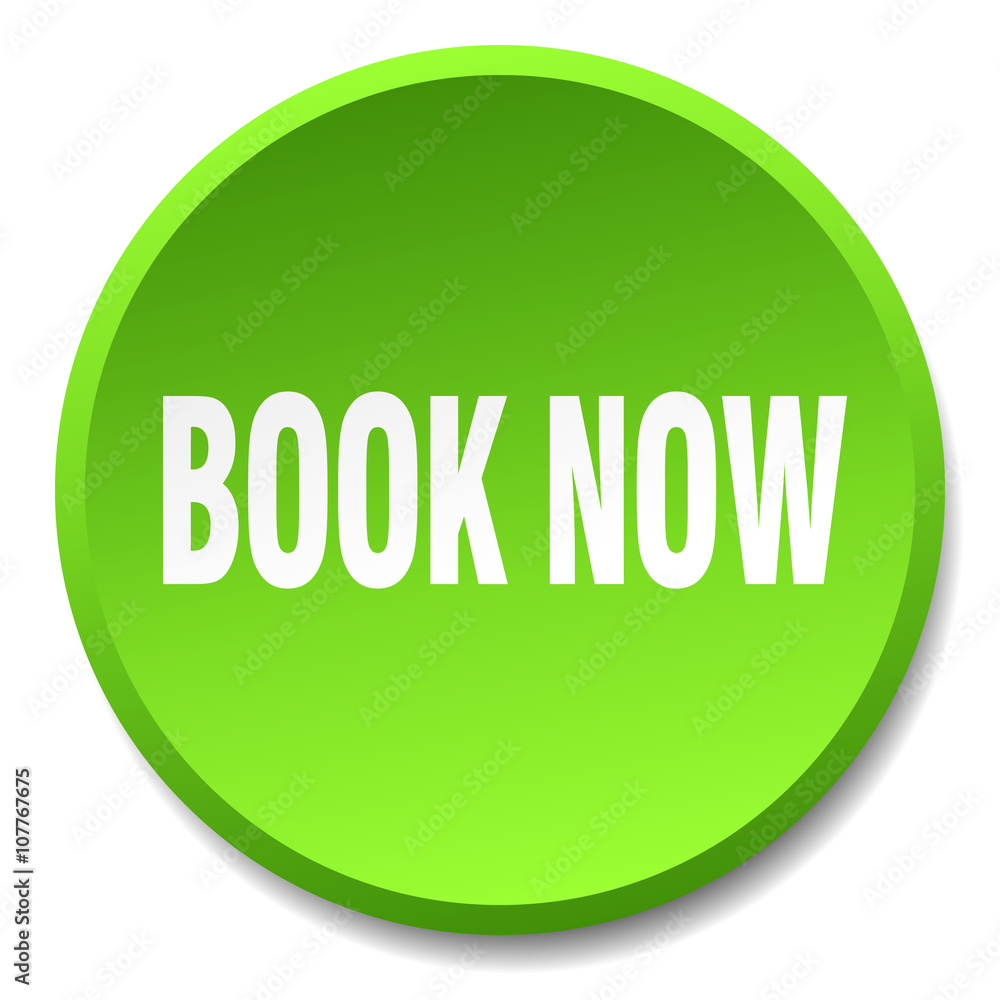 book now green round flat isolated push button book now green round flat isolated push button
