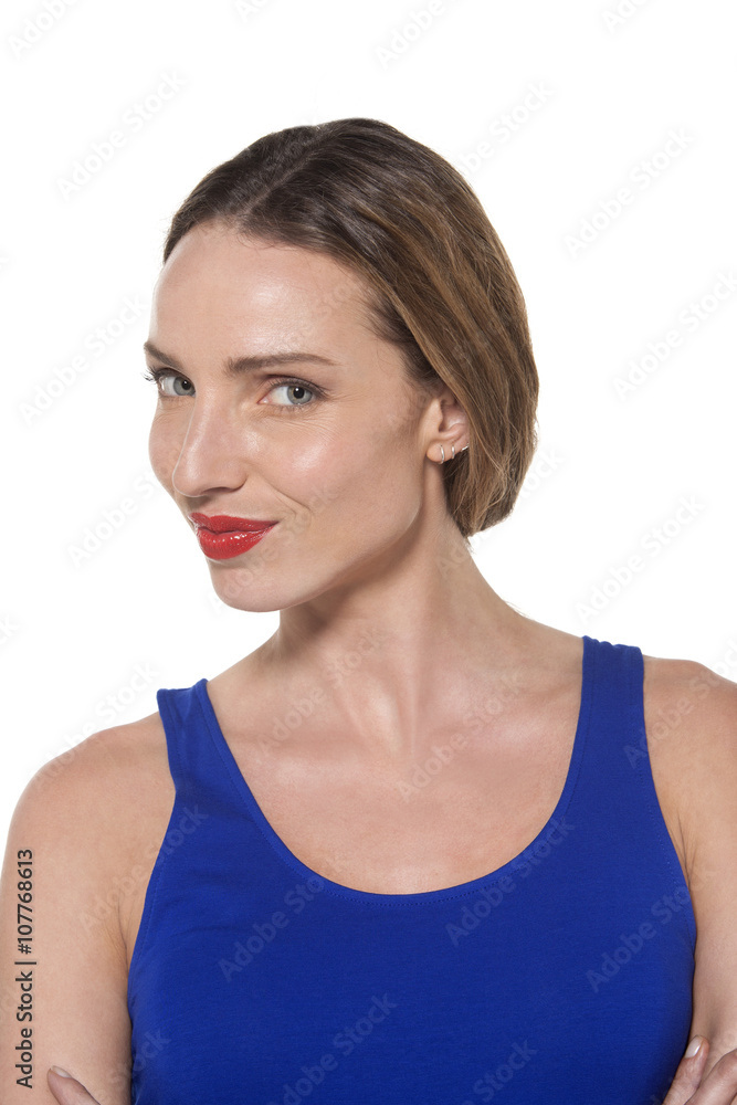 Close-up portrait of a young sporty Caucasian woman Close-up portrait of a young sporty Caucasian woman