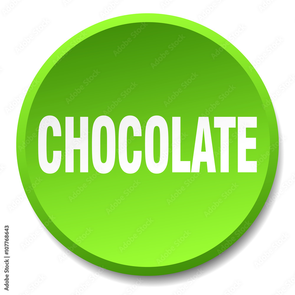 chocolate green round flat isolated push button chocolate green round flat isolated push button