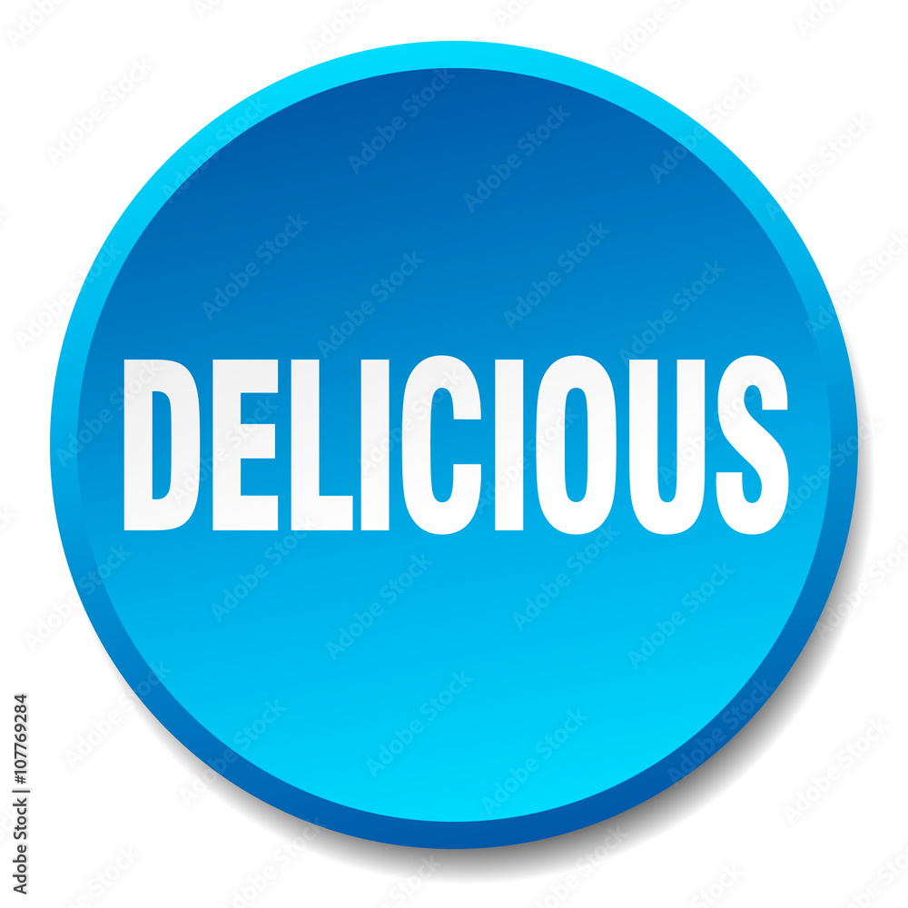 delicious blue round flat isolated push button delicious blue round flat isolated push button