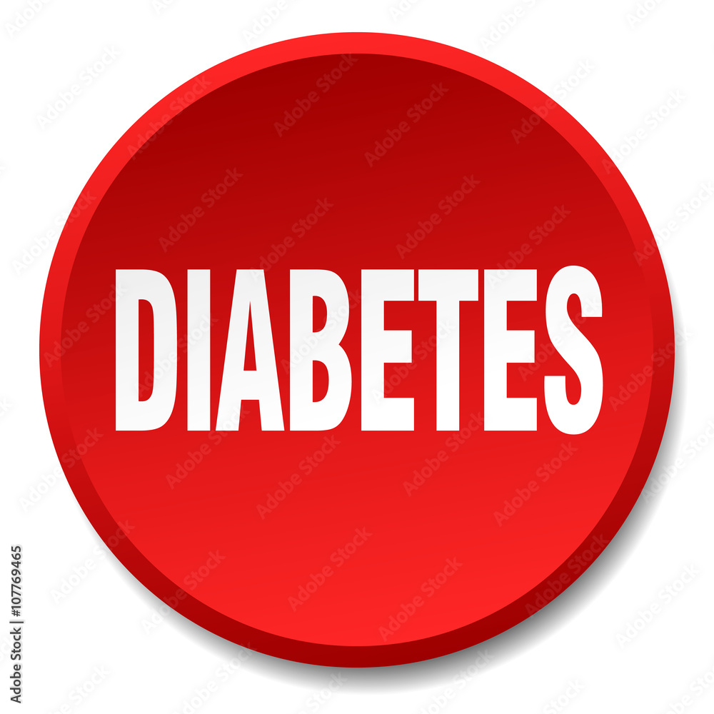diabetes red round flat isolated push button diabetes red round flat isolated push button
